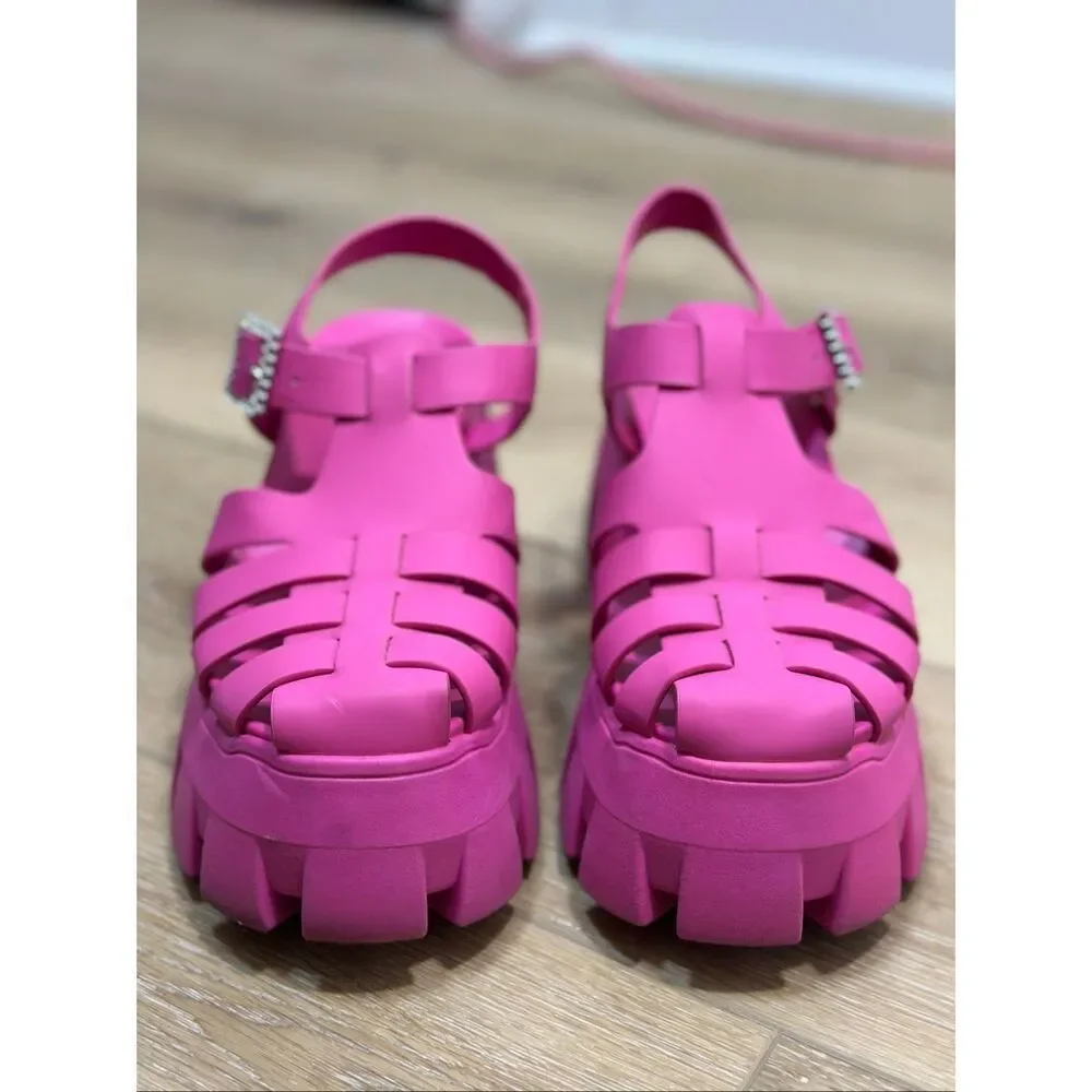 Circus NY by Sam Edelman Alyson Lug Sole Fisherman Pink Platform Sandal's 6.5US